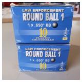 LAW ENFORCEMENT ROUND BALL 1 ** 10 PLASTIC SHOTSHELLS ** 1X.650"