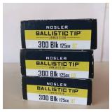 NOSLER BALLISTIC TIP 300 BLACK 125 gr BT ** LOT OF 3 BOXES