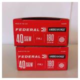 FEDERAL S&W 40  180 grain - 2 boxes