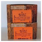 2 Box Lot ** HSM Cowboy Action Cartridges ** 45 Colt ** 250 Grain