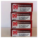 HORNADY  12 GAUGE SLUG ** 2 3/4" 300 gr Monoflex ** lot of 4 boxes