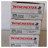WINCHESTER ** 25 AUTO ** 50 GR, FULL METAL JACKET ** lot of 3 boxes