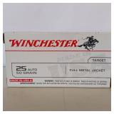 WINCHESTER ** 25 AUTO ** 50 GR, FULL METAL JACKET ** lot of 3 boxes