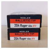 NOSLER Ballistic Tip ** Varmint ammunition ** 204 Ruger 40 gr ** BTV ** lot of 2 boxes