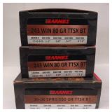 BARNES ** 243 WIN 80 gr TTSX ** BT ** LOT OF 3 boxes