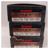 BARNES VOR-TX ** 243 win 80 gr ** TTSX BT ** lot of 3 boxes