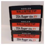 204 RUGER 40 gr ** VARMINT AMMUNITION ** lot of 3 boxes