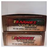BARNES VOR-TX ** 45 AUTO 185 gr TTSX ** BRASS CASE ** CRITICAL DEFENSE ** lot of 2 boxes