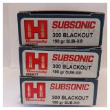 HORNADY SUBSONIC ** 300 BLACKOUT 190 gr SUB-X ** lot of 3 boxes