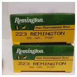 223 REMINGTON ** HIGH PERFORMANCE RIFLE ** psp ** 55 gr ** LOT OF 2 BOXES