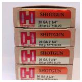 20 GAUGE HORNADY SHOTGUN ** 2 3/4" 250 GR SST SLUG ** LOT OF 4 BOXES!