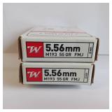 5.56X45 WINCHESTER USA 55 GRAIN FMJ M193 (40 ROUNDS)