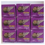 Golden Bear .223 REM 62 grain bimetal HP cartridges in brass plated cases - 9 Boxes - 20 rounds each 180 total