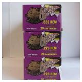 Golden Bear .223 REM 62 grain bimetal HP cartridges in brass plated cases - 9 Boxes - 20 rounds each 180 total