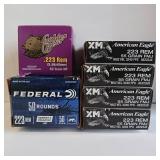 223 REM (5.56x45mm) - MIXED LOT - 150 ROUNDS TOTAL - FEDERAL - GOLDEN BEAR - AMERICAN EAGLE