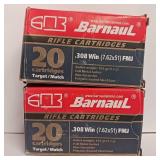 Bernaul - .308 Win (7.62x51) FMJ - x2 - 20 round boxes - (40 rounds total)