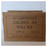 60 rounds total - .30 Caliber - Ball M2 - Lake City Army Ammunition