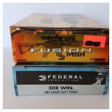 308 WIN - 150GR & 180GR 2 box lot - Federal & FUSION MSR - 40 rounds total