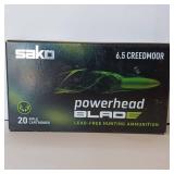 6.5 Creedmore - Sako Blade - 120GR - Lead-free Hunting Ammunition - 20 rounds
