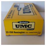 UMC - 22-250 Remington - 45Gr - JHP - 20 cartridges