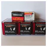 22 Long Rifle Ammunition - Mix Lot - 5 Boxes - Winchester - American Eagle