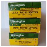 Remington .223 - 55GR PSP - 3 full boxes - 60 rounds total