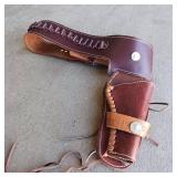 Beautifully Hand Crafted Holster and Belt by Wayne West  - notice the detail