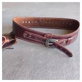 Beautifully Hand Crafted Holster and Belt by Wayne West  - notice the detail