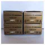 Federal Premium Ammo - 45 AUTO - HST - 230Gr. Personal Defense - 4 boxes (80 rounds total)