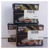 Federal Premium Ammo - 40 S&W - HST - 180Gr. Personal Defense - 3 boxes (60 rounds total)