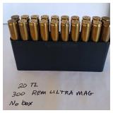 300 REM ULTRA MAG Ammuniton - 20 rounds total - no box