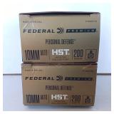 2 Boxes - 10MM - Federal Premium - Personal Defense Ammo - HST - JHP - 200 GR