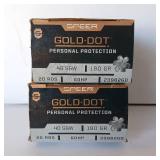 40 S&W - 2 Boxes AMMO - Gold Dot - Personal Protection - 180Gr **40 rounds total**