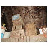 Collection of vintage wooden crates...