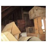Collection of vintage wooden crates...