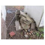 Pile of assorted cinder block paver...