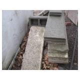 Pile of assorted cinder block paver...