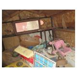 Content of toy shed including a var...
