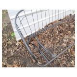 Long Metal framed outdoor park benc...