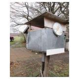 Outdoor thermometer and giant wood/...