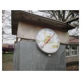 Outdoor thermometer and giant wood/...