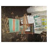 Vintage metal framed lawn chairs an...