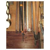 Collection of crow bars and (2) gar...