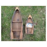 Pair of adorable wooden Canoe shape...