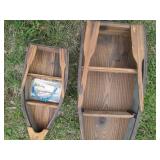 Pair of adorable wooden Canoe shape...