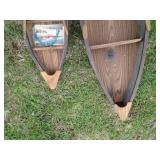 Pair of adorable wooden Canoe shape...