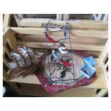 Stained glass and metal welcome sig...