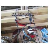 Stained glass and metal welcome sig...