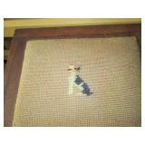 Wood stool with Embroidered dog des...