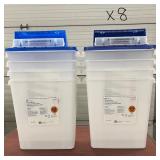 MSRP $100 = 8 NEW Covidien 8836SA SharpSafety Pharmaceutical Waste Containers with Manual